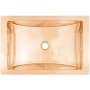 Linkasink Smooth Rectangular Crescent Sink 21" Rectangular Brass Drop In Bathroom Sink Polished Unlacquered Rose Gold