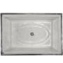 Linkasink 20-3/4" Rectangular White Marble with Mother of Pearl Inlay Undermount Bathroom Sink Gray