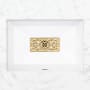 Linkasink Lois 20-1/2" Rectangular Porcelain Undermount Bathroom Sink White Glaze with Satin Unlacquered Brass