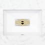 Linkasink Lois 20-1/2" Rectangular Porcelain Undermount Bathroom Sink White Glaze with Polished Unlacquered Brass
