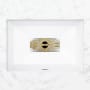 Linkasink Lois 20-1/2" Rectangular Porcelain Undermount Bathroom Sink White Glaze with Satin Unlacquered Brass