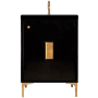 Linkasink Frame 24" Free Standing Plywood Vanity Cabinet Only with Louver Grate - Less Vanity Top Black / Polished Brass