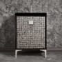 Linkasink Divergence 24" Single Free Standing Vanity Cabinet Only - Less Vanity Top Black / Polished Nickel with Eglomise Prism Glass
