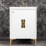 Linkasink Frame 24" Free Standing Plywood Vanity Cabinet Only with Deco Grate - Less Vanity Top White / Polished Brass