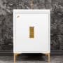 Linkasink Frame 24" Free Standing Plywood Vanity Cabinet Only with Louver Grate - Less Vanity Top White / Polished Brass