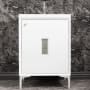 Linkasink Frame 24" Free Standing Plywood Vanity Cabinet Only with Louver Grate - Less Vanity Top White / Polished Nickel