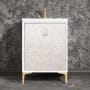 Linkasink Divergence 24" Single Free Standing Vanity Cabinet Only - Less Vanity Top White / Polished Brass with White Prism Glass