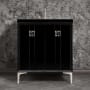 Linkasink Tuxedo 30" Single Free Standing Vanity Cabinet Only - Less Vanity Top Black / Polished Nickel with Black Tiger Prism Glass
