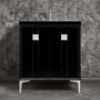 Linkasink Tuxedo 30" Single Free Standing Vanity Cabinet Only - Less Vanity Top Black / Polished Nickel with Eglomise Prism Glass