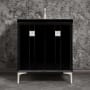Linkasink Tuxedo 30" Single Free Standing Vanity Cabinet Only - Less Vanity Top Black / Satin Nickel with Eglomise Prism Glass