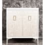 Linkasink Mother of Pearl 30" Free Standing Plywood Vanity Cabinet Only with White Pearls and Coach Pull - Less Vanity Top White / Polished Nickel