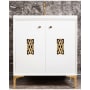 Linkasink Frame 30" Free Standing Plywood Vanity Cabinet Only with Deco Grate - Less Vanity Top White / Polished Brass