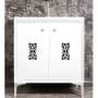 Linkasink Frame 30" Free Standing Plywood Vanity Cabinet Only with Deco Grate - Less Vanity Top White / Polished Nickel