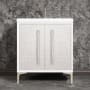 Linkasink Mother of Pearl 30" Single Free Standing Vanity Cabinet Only - Less Vanity Top White / Polished Nickel with Eglomise Prism Glass