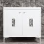 Linkasink Frame 36" Free Standing Plywood Vanity Cabinet Only with Coral Grate - Less Vanity Top White / Polished Nickel