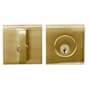 Linnea Marine Grade 316 Stainless Steel DB63 Modern Keyed Entry Single Cylinder Deadbolt with Thumbturn PVD Satin Brass