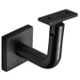 Linnea 304 Grade Stainless Steel 3-1/8 Inch Projection Concrete Mount Hand Rail Bracket with Flat Clamp and Square Rose Satin Black
