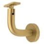 Linnea 304 Grade Stainless Steel 3-3/16 Inch Projection Glass Mount Hand Rail Bracket with Flat Clamp and Round Rose PVD Satin Brass