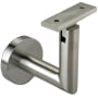 Linnea 304 Grade Stainless Steel 3-1/8 Inch Projection Concrete Mount Hand Rail Bracket with Flat Clamp and Round Rose Satin Stainless Steel