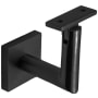 Linnea 304 Grade Stainless Steel 3-1/8 Inch Projection Concrete Mount Hand Rail Bracket with Flat Clamp and Square Rose Satin Black