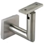 Linnea 304 Grade Stainless Steel 3-1/8 Inch Projection Concrete Mount Hand Rail Bracket with Flat Clamp and Square Rose Satin Stainless Steel