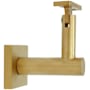 Linnea 304 Grade Stainless Steel 3-9/16 Inch Projection Glass Mount Hand Rail Bracket with Flat Clamp and Square Rose PVD Satin Brass