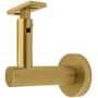 Linnea 304 Grade Stainless Steel 3-9/16 Inch Projection Surface Mount Hand Rail Bracket with Flat Clamp and Round Rose PVD Satin Brass