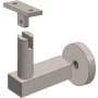 Linnea 304 Grade Stainless Steel 3-9/16 Inch Projection Concrete Mount Hand Rail Bracket with Flat Clamp and Round Rose Satin Stainless Steel