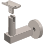 Linnea 304 Grade Stainless Steel 3-9/16 Inch Projection Surface Mount Hand Rail Bracket with Curve Clamp and Round Rose Satin Stainless Steel