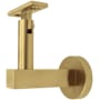 Linnea 304 Grade Stainless Steel 3-9/16 Inch Projection Surface Mount Hand Rail Bracket with Flat Clamp and Round Rose PVD Satin Brass