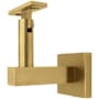 Linnea 304 Grade Stainless Steel 3-9/16 Inch Projection Surface Mount Hand Rail Bracket with Flat Clamp and Square Rose PVD Satin Brass