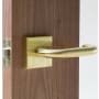 Linnea Marine Grade 316 Stainless Steel LL1 Passage Door Lever Set with Square Rose Satin Brass