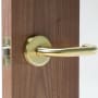 Linnea Marine Grade 316 Stainless Steel LL1 Single Dummy Door Lever with Round Rose Satin Brass