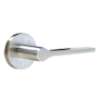 Linnea L07 Passage Door Lever Set with Round Rose from the Alpine Collection Satin Stainless Steel