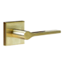 Linnea L07 Non-Turning One-Sided Dummy Door Lever with Square Rose from the Alpine Collection Satin Brass