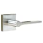 Linnea L07 Non-Turning One-Sided Dummy Door Lever with Square Rose from the Alpine Collection Satin Stainless Steel