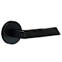 Linnea L19 Passage Door Lever Set with Round Rose from the Alpine Collection Satin Black