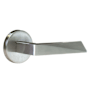 Linnea L19 Passage Door Lever Set with Round Rose from the Alpine Collection Satin Stainless Steel