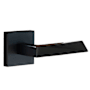 Linnea L19 Privacy Door Lever Set with Square Rose from the Alpine Collection Satin Black