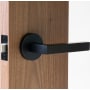 Linnea Marine Grade 316 Stainless Steel LL90 Dummy Door Lever Set with Round Rose Satin Black