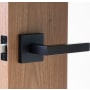 Linnea Marine Grade 316 Stainless Steel LL90 Dummy Door Lever Set with Square Rose Satin Black