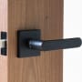 Linnea Marine Grade 316 Stainless Steel LL92 Single Dummy Door Lever with Square Rose Satin Black