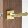 Linnea Marine Grade 316 Stainless Steel LL92 Single Dummy Door Lever with Square Rose Satin Brass