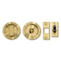 Linnea 304 Grade Stainless Steel Round Privacy Pocket Door Lock PVD Satin Brass