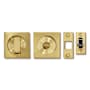 Linnea 304 Grade Stainless Steel Square Privacy Pocket Door Lock PVD Satin Brass