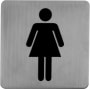 Linnea 304 Grade Stainless Steel 3 Inch Square Women Restroom Sign Satin Stainless Steel
