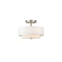 Livex Lighting Meridian 2 Light 11" Wide Semi-Flush Drum Ceiling Fixture Brushed Nickel