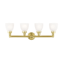 Livex Lighting Classic 4 Light Bathroom Vanity Light Polished Brass