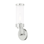 Livex Lighting Hillcrest Single Light 16" Tall Bathroom Sconce Polished Chrome