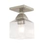 Livex Lighting Aragon Single Light 5" Wide Semi-Flush Ceiling Fixture Brushed Nickel